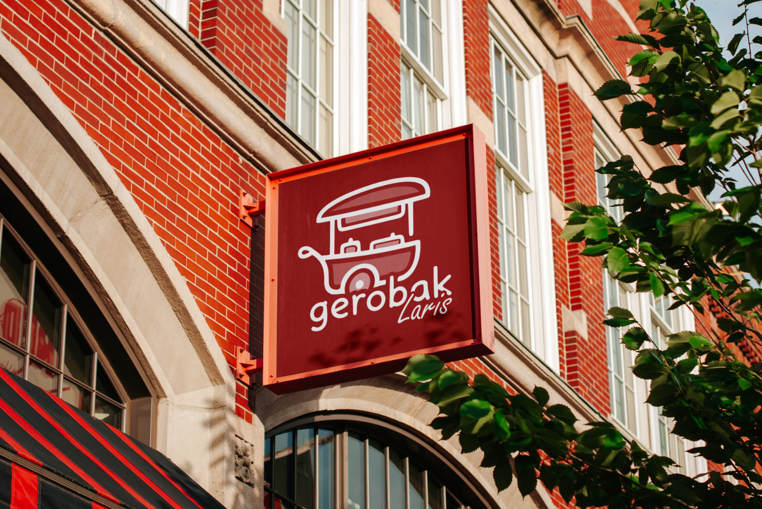 Sign on Brick Building Mockup